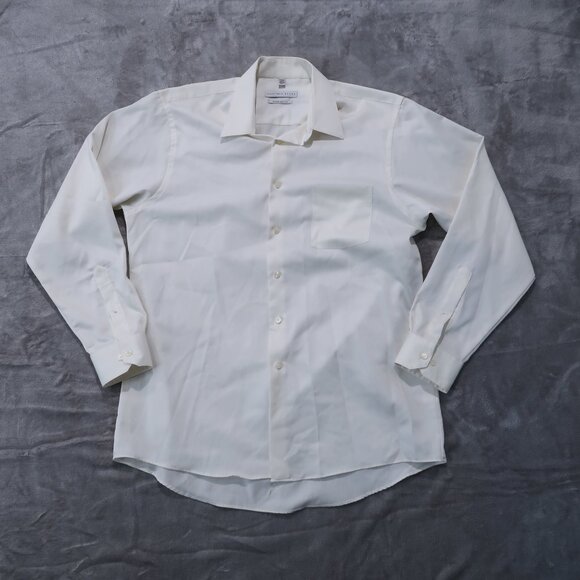 Geoffrey Beene Other - Geoffrey Beene Button Down Mens White Regular Fit Shirt Cotton Blend Neck 16